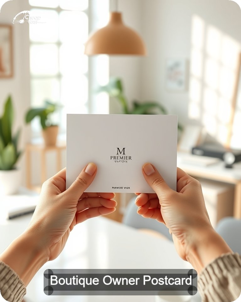 Boutique Owner Postcard Sample 02 · 4.25" x 5.5" design sample