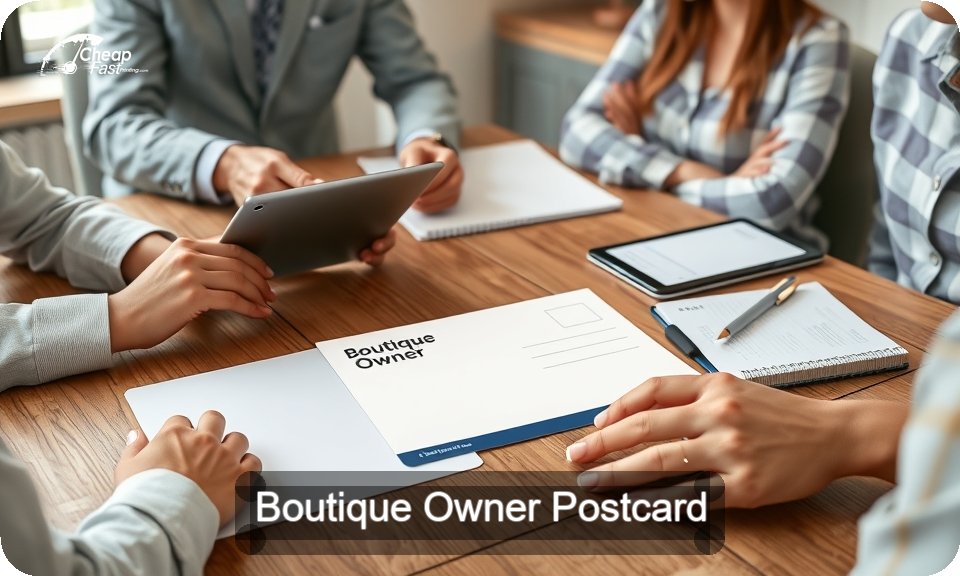 Boutique Owner Postcard Sample 03 · 4" x 9" design sample