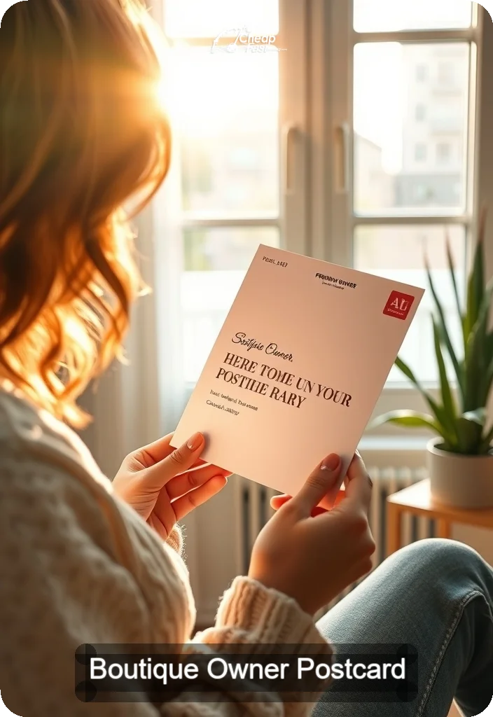 Boutique Owner Postcard Sample 04 · 4.5" x 6.5" design sample