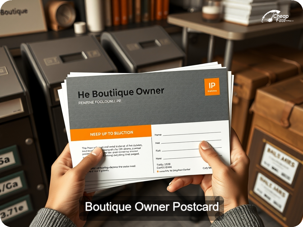 Boutique Owner Postcard Sample 05 · 6.5" x 9" design sample