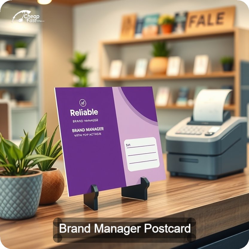 Brand Manager Postcard Sample 02 · 5" x 5" design sample