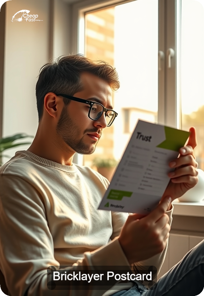 Bricklayer Postcard Sample 02 · 4.5" x 6.5" design sample