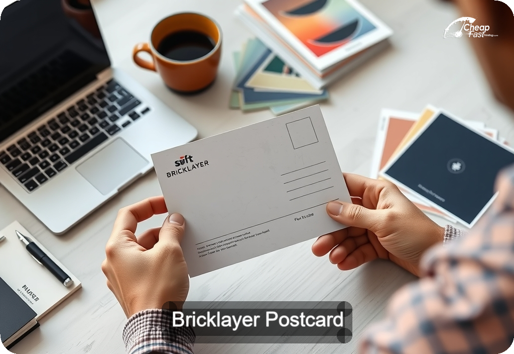 Bricklayer Postcard Sample 05 · 4" x 6" design sample