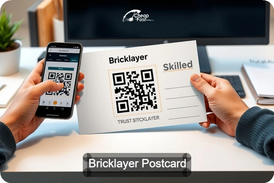 Bricklayer Postcard Sample 07 · 6" x 9" design sample