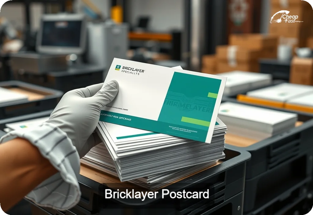 Bricklayer Postcard Sample 08 · 6" x 11" design sample