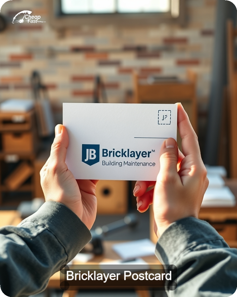 Bricklayer Postcard Sample 10 · 4.25" x 5.5" design sample