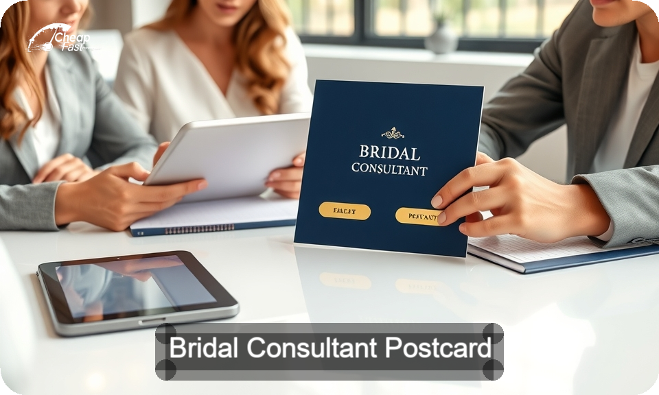 Bridal Consultant Postcard Sample 08 · 4" x 9" design sample