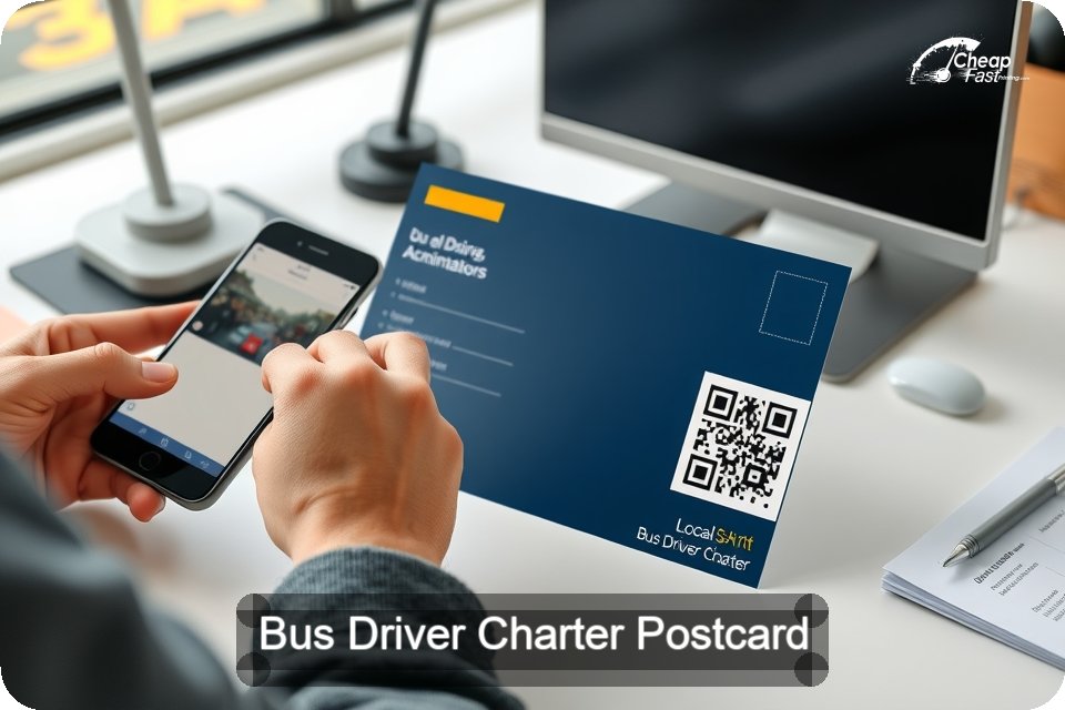 Bus Driver Charter Postcard Sample 02 · 6" x 9" design sample