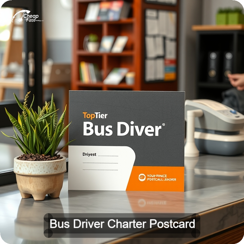 Bus Driver Charter Postcard Sample 04 · 5" x 5" design sample