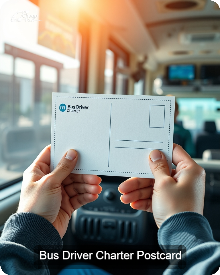 Bus Driver Charter Postcard Sample 05 · 4.25" x 5.5" design sample