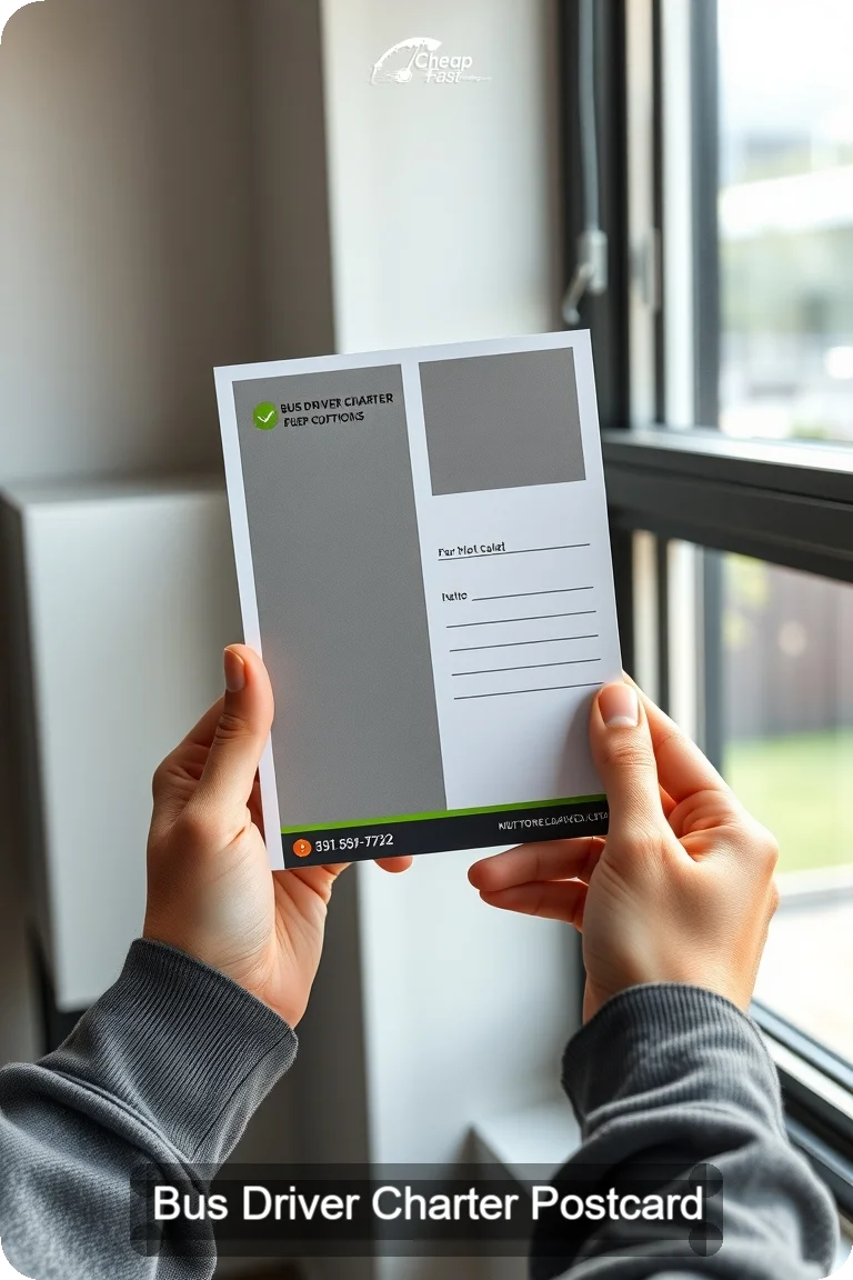 Bus Driver Charter Postcard Sample 09 · 4.5" x 11" design sample