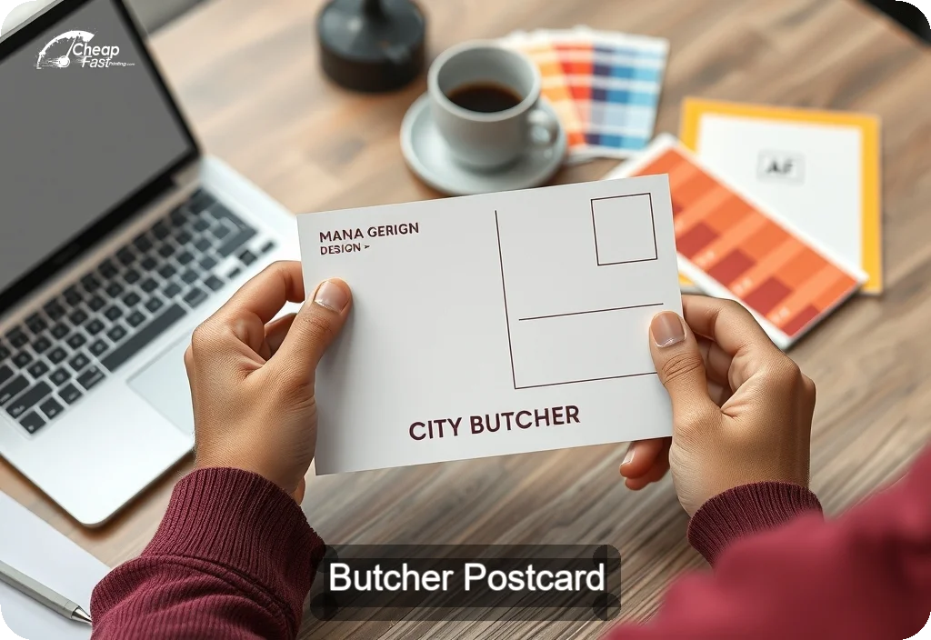 Butcher Postcard Sample 01 · 4" x 6" design sample