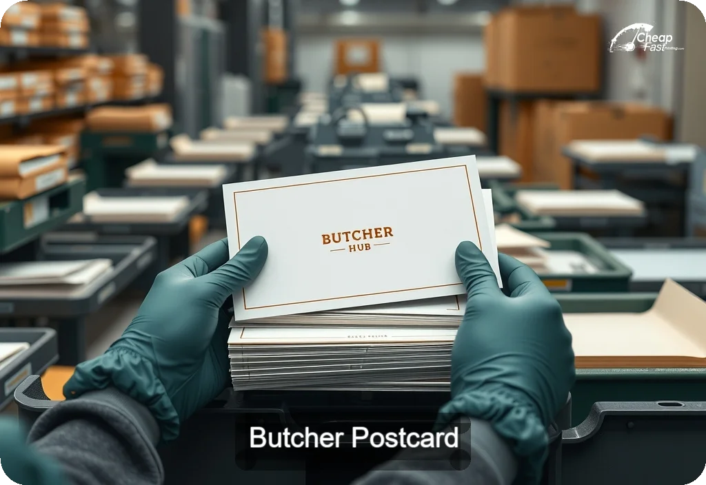 Butcher Postcard Sample 04 · 6" x 11" design sample