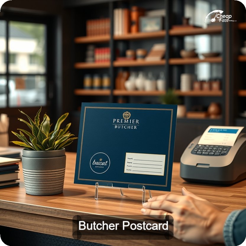 Butcher Postcard Sample 05 · 5" x 5" design sample