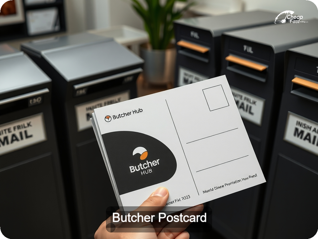 Butcher Postcard Sample 09 · 6.5" x 9" design sample