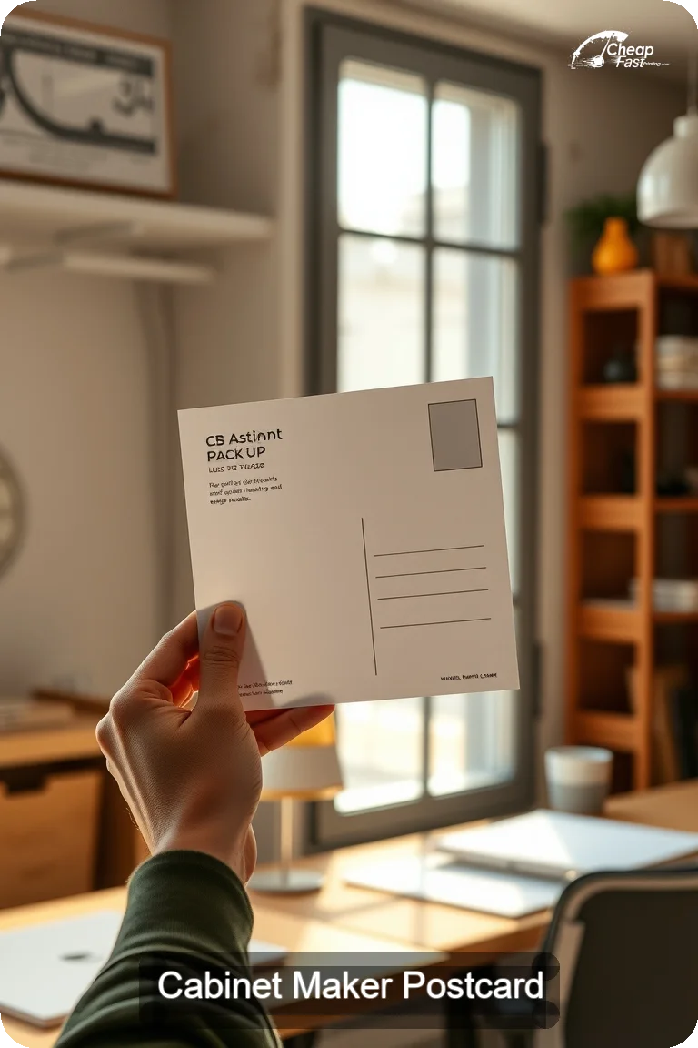 Cabinet Maker Postcard Sample 02 · 4.5" x 11" design sample