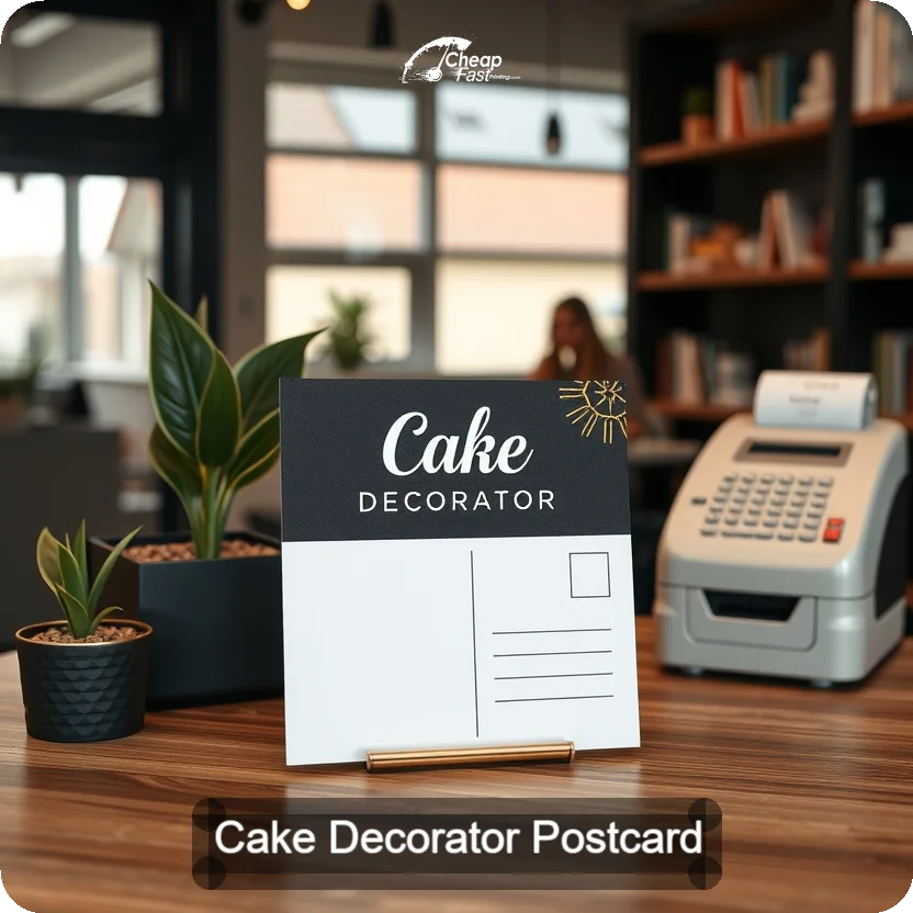 Cake Decorator Postcard Sample 02 · 5" x 5" design sample