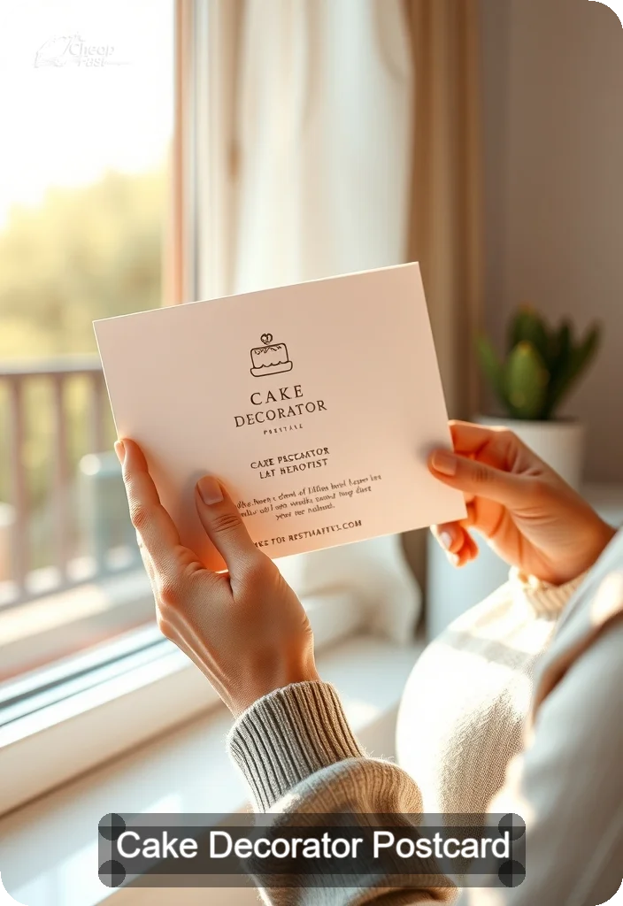 Cake Decorator Postcard Sample 05 · 4.5" x 6.5" design sample