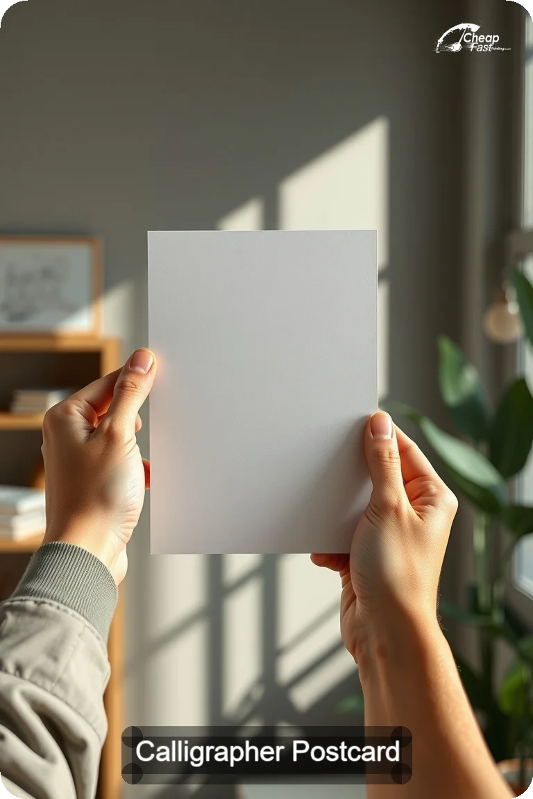 Calligrapher Postcard Sample 09 · 4.5" x 11" design sample