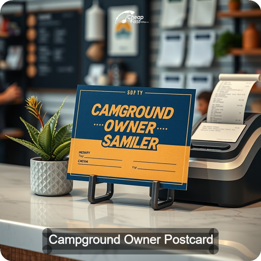 Campground Owner Postcard Sample 04 · 5" x 5" design sample