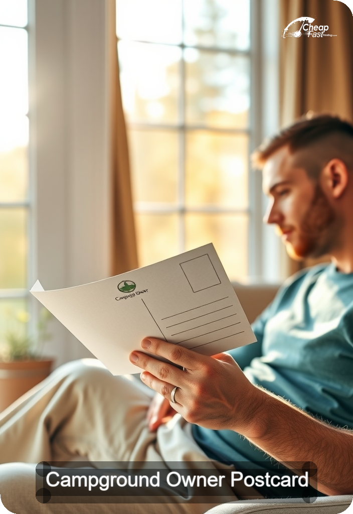 Campground Owner Postcard Sample 07 · 4.5" x 6.5" design sample