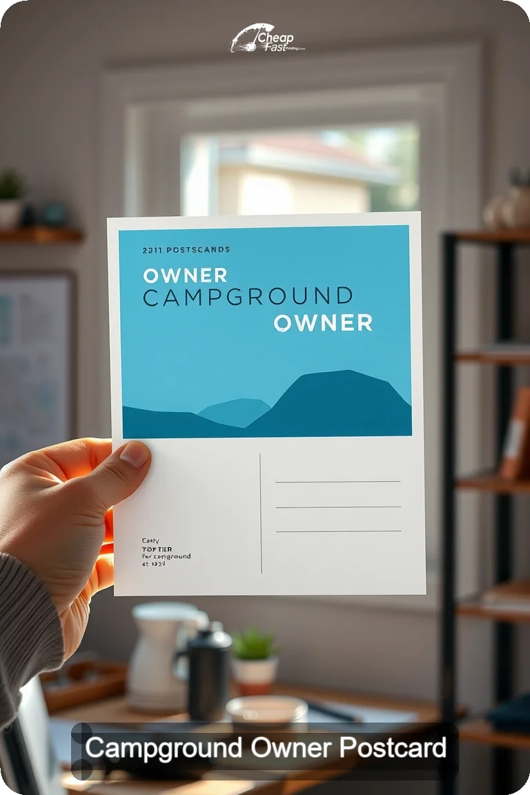Campground Owner Postcard Sample 09 · 4.5" x 11" design sample