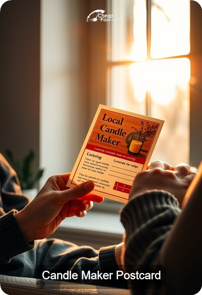 Candle Maker Postcard Sample 07 · 4.5" x 6.5" design sample