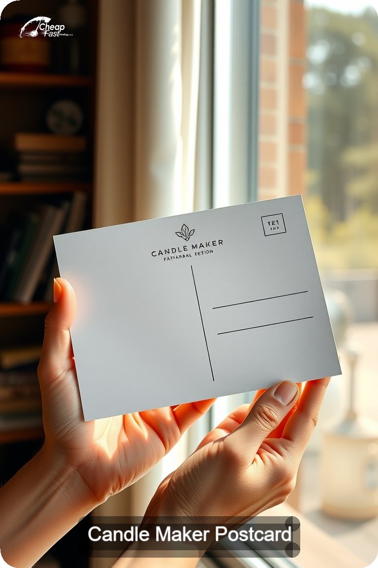 Candle Maker Postcard Sample 09 · 4.5" x 11" design sample