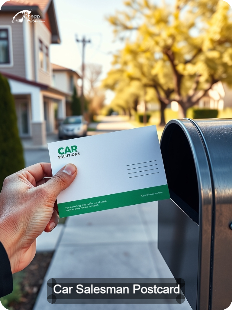 Car Salesman Postcard Sample 02 · 5" x 7" design sample