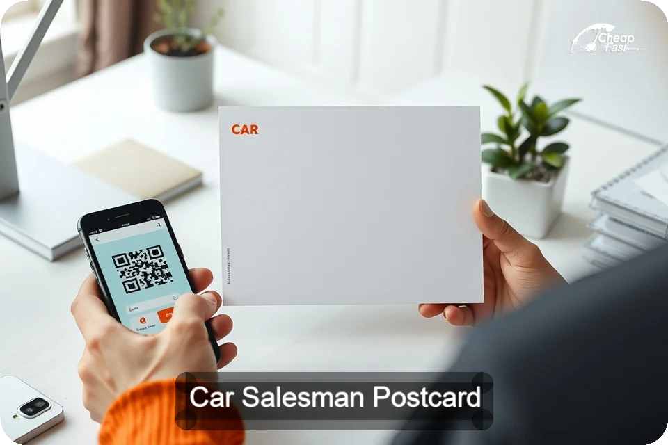 Car Salesman Postcard Sample 03 · 6" x 9" design sample