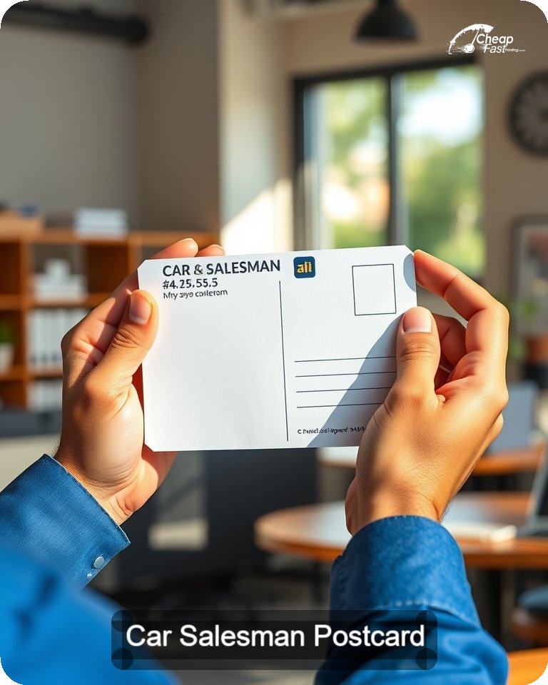 Car Salesman Postcard Sample 06 · 4.25" x 5.5" design sample