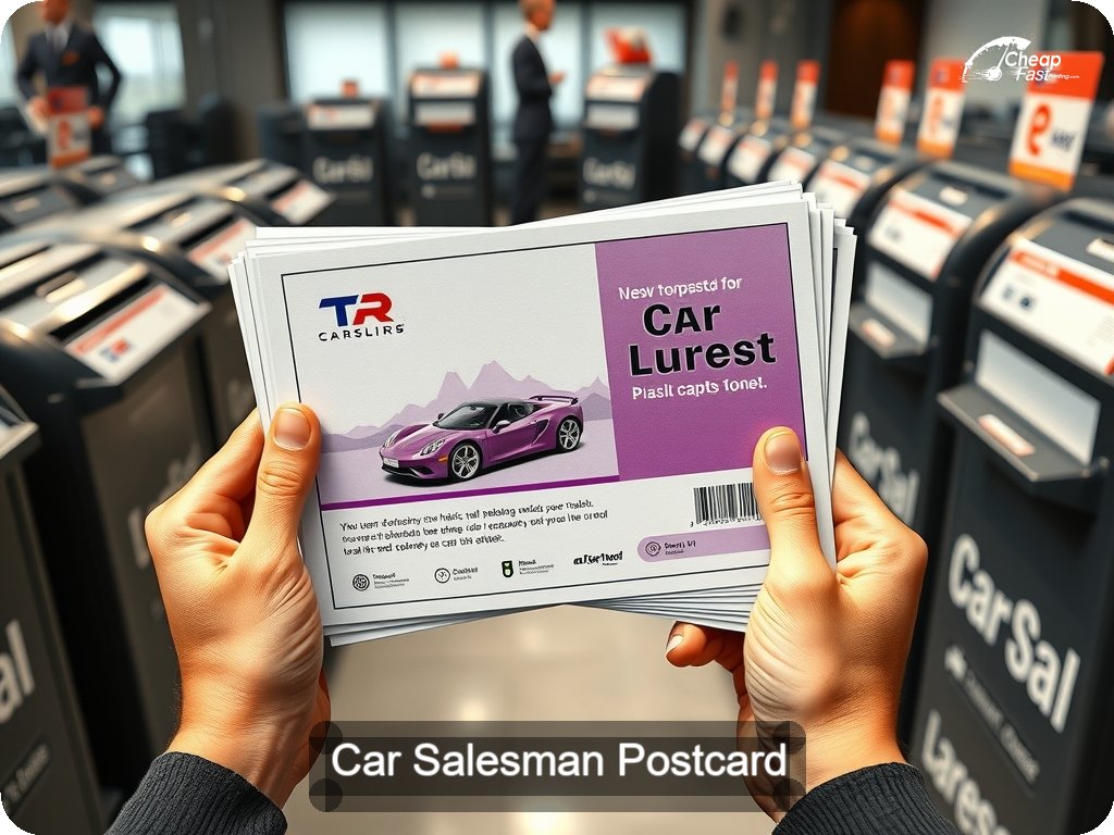 Car Salesman Postcard Sample 09 · 6.5" x 9" design sample