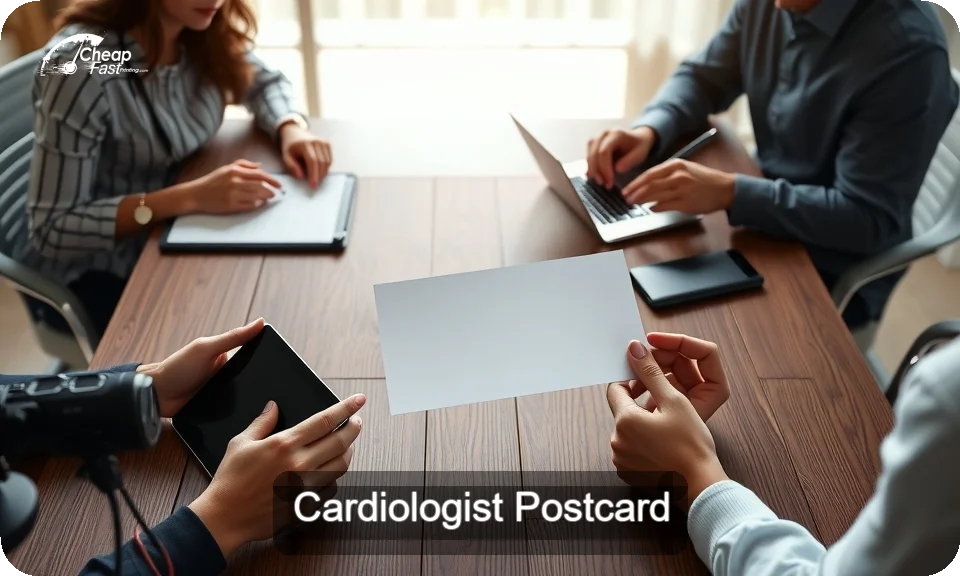 Cardiologist Postcard Sample 07 · 4" x 9" design sample