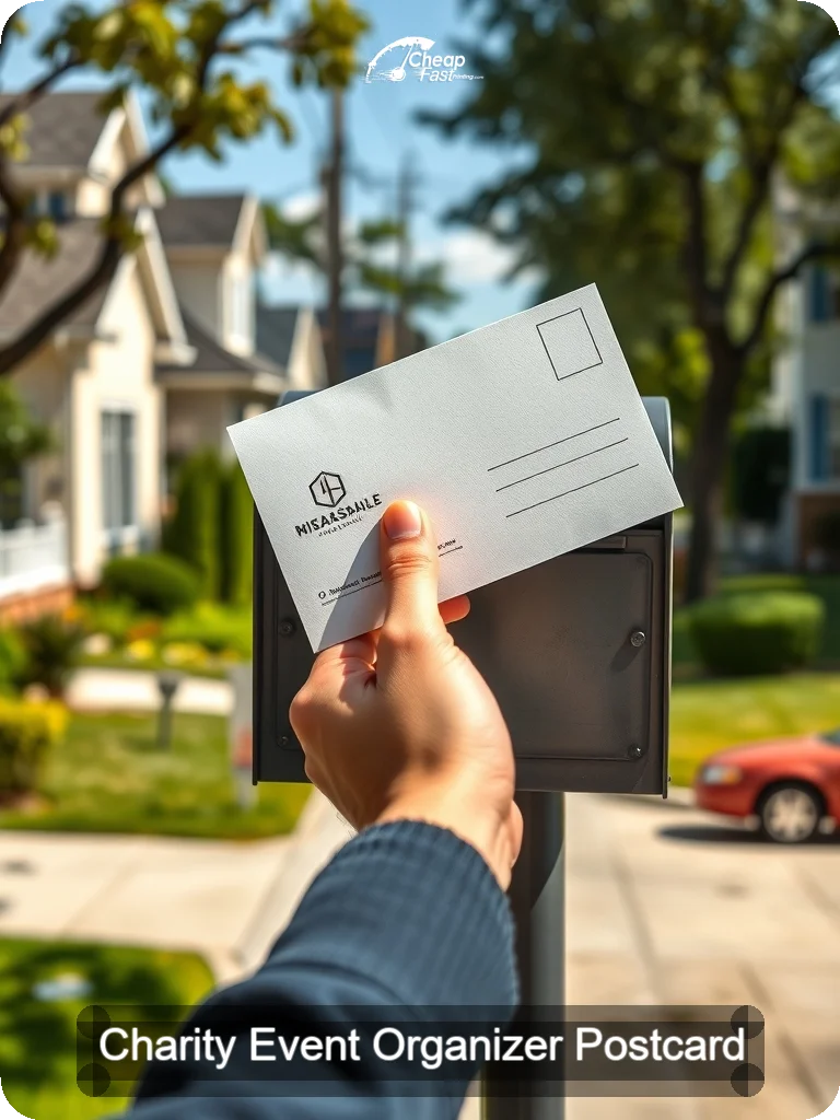 Charity Event Organizer Postcard Sample 05 · 5" x 7" design sample