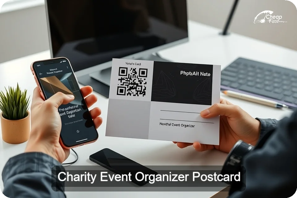 Charity Event Organizer Postcard Sample 06 · 6" x 9" design sample