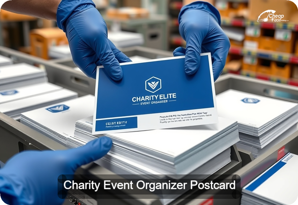 Charity Event Organizer Postcard Sample 07 · 6" x 11" design sample