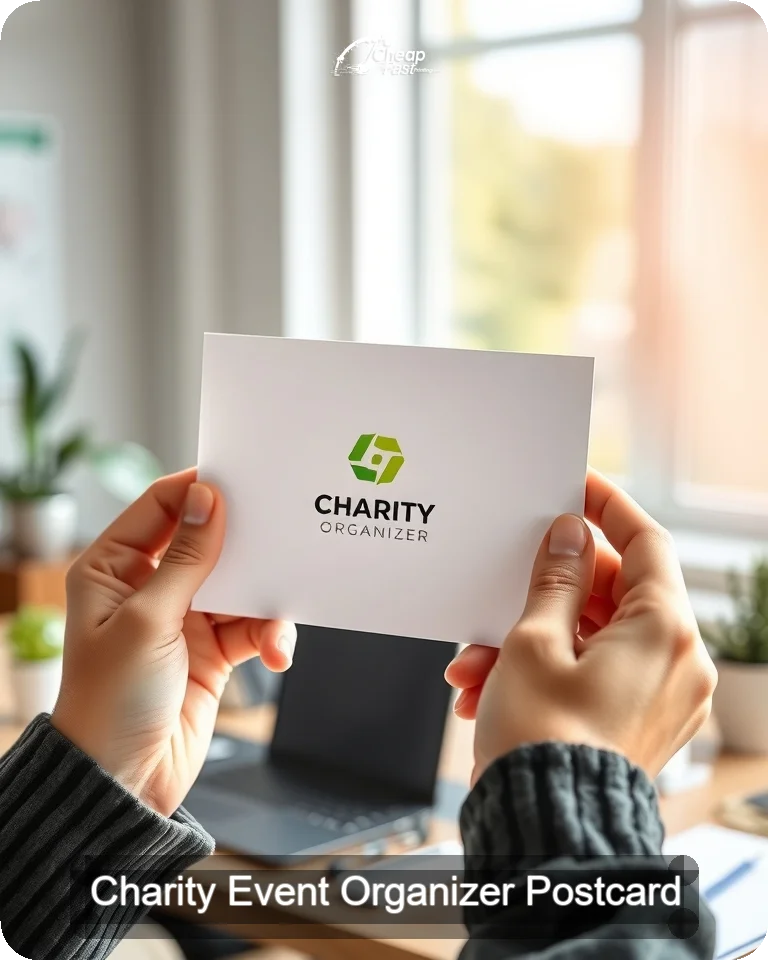 Charity Event Organizer Postcard Sample 09 · 4.25" x 5.5" design sample