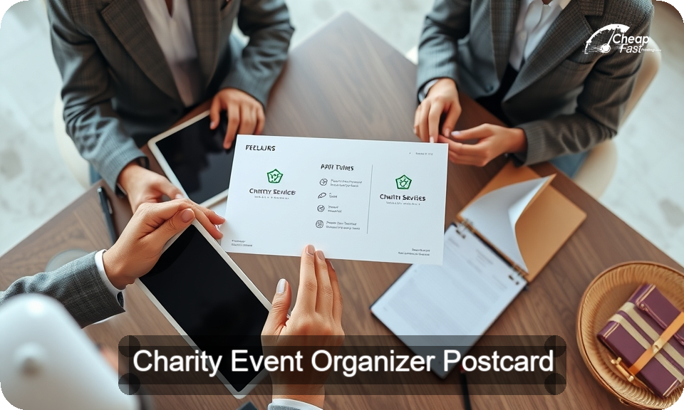 Charity Event Organizer Postcard Sample 10 · 4" x 9" design sample