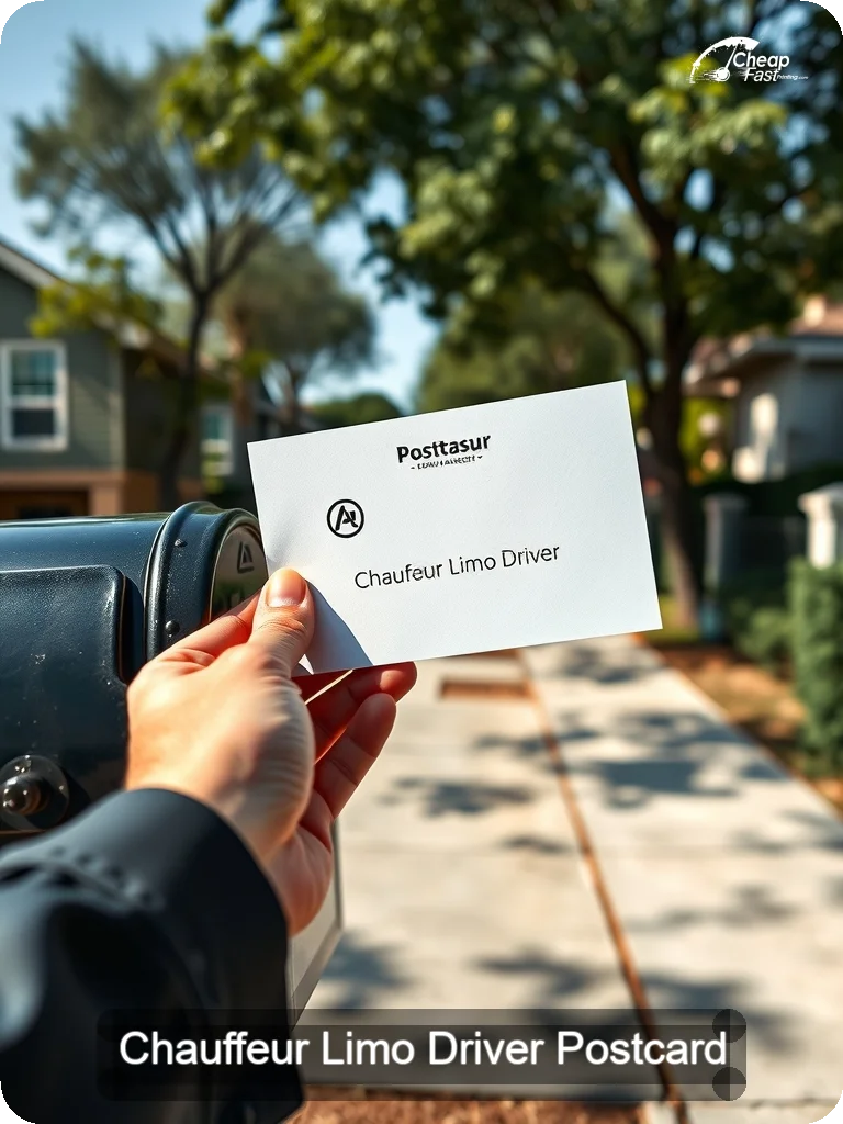 Chauffeur Limo Driver Postcard Sample 04 · 5" x 7" design sample