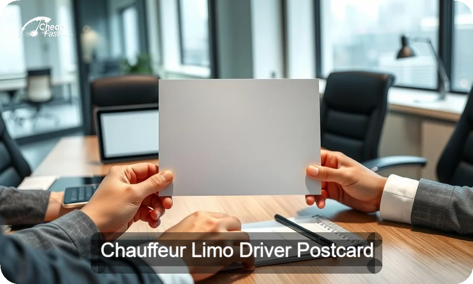 Chauffeur Limo Driver Postcard Sample 09 · 4" x 9" design sample