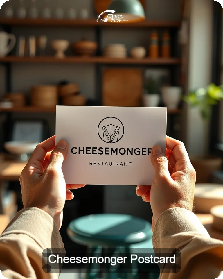 Cheesemonger Postcard Sample 05 · 4.25" x 5.5" design sample