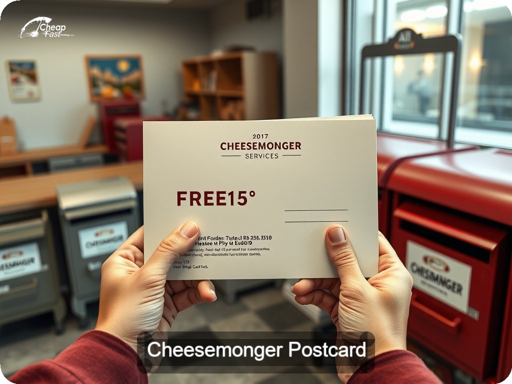 Cheesemonger Postcard Sample 08 · 6.5" x 9" design sample