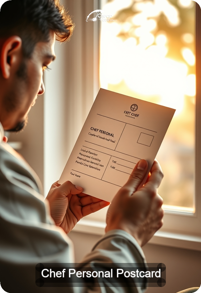 Chef Personal Postcard Sample 04 · 4.5" x 6.5" design sample