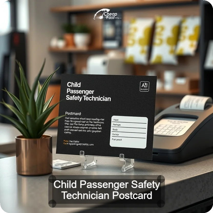 Child Passenger Safety Technician Postcard Sample 02 · 5" x 5" design sample