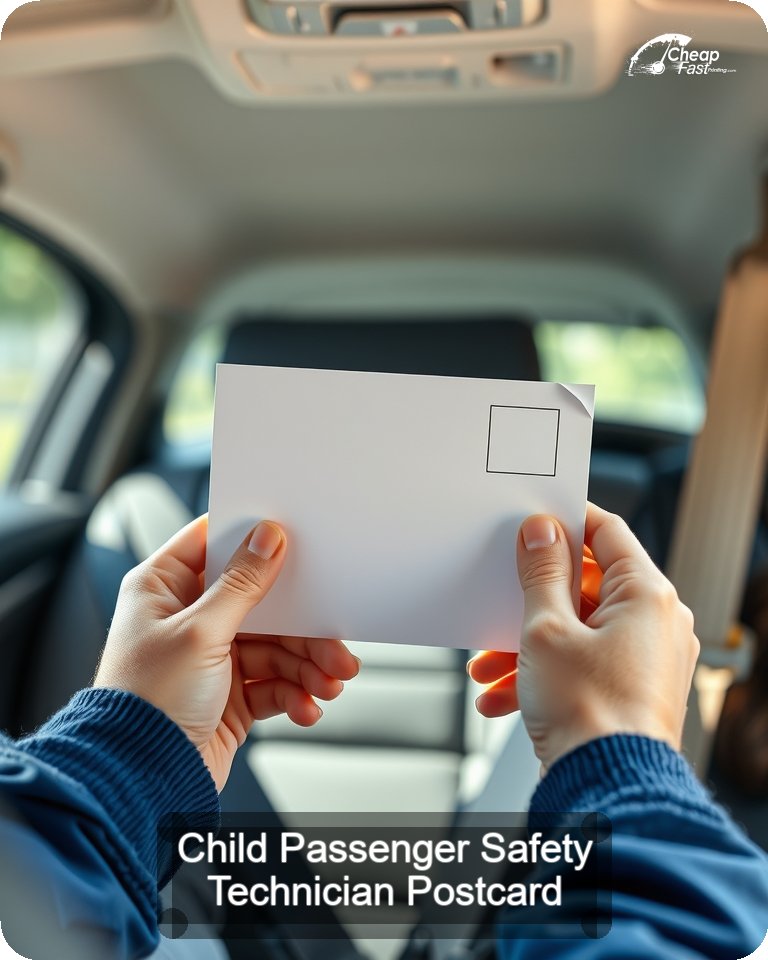 Child Passenger Safety Technician Postcard Sample 03 · 4.25" x 5.5" design sample