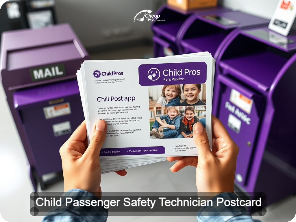 Child Passenger Safety Technician Postcard Sample 06 · 6.5" x 9" design sample