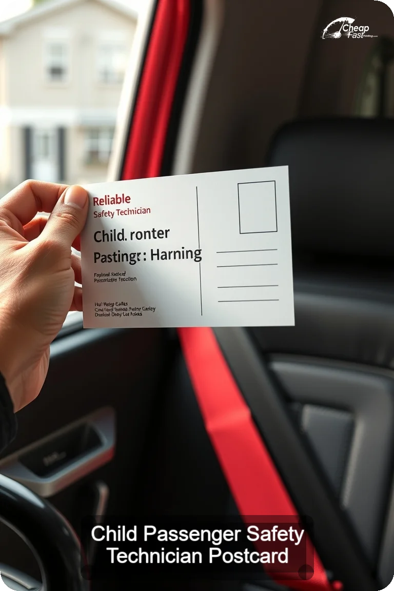 Child Passenger Safety Technician Postcard Sample 07 · 4.5" x 11" design sample