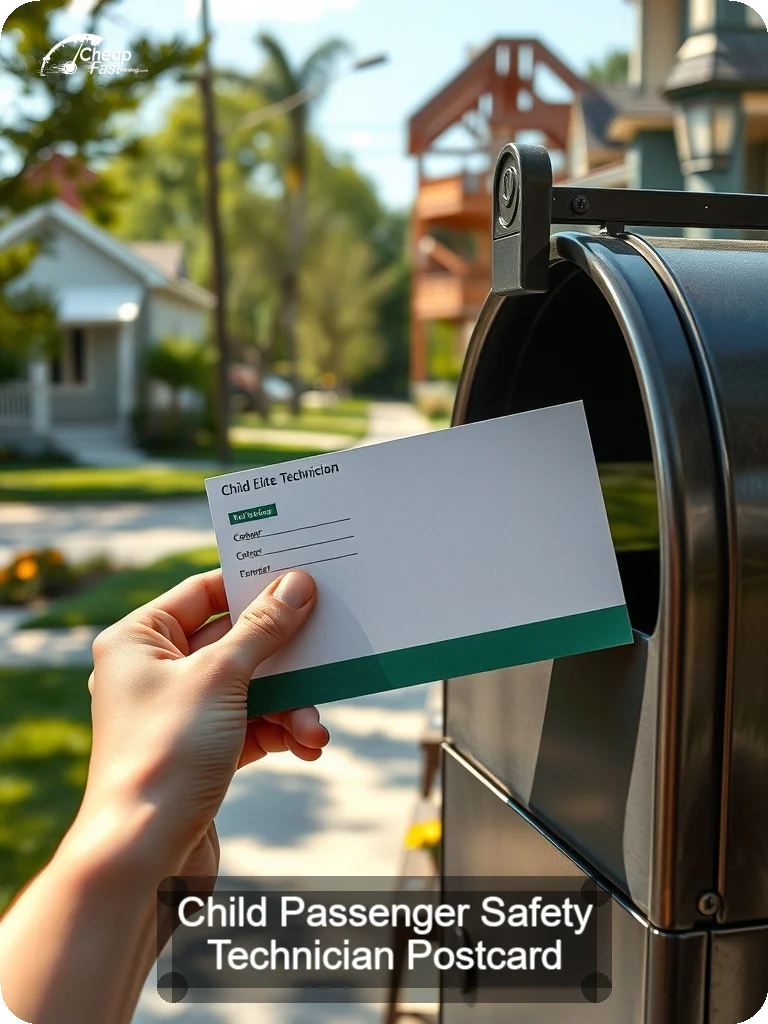 Child Passenger Safety Technician Postcard Sample 09 · 5" x 7" design sample