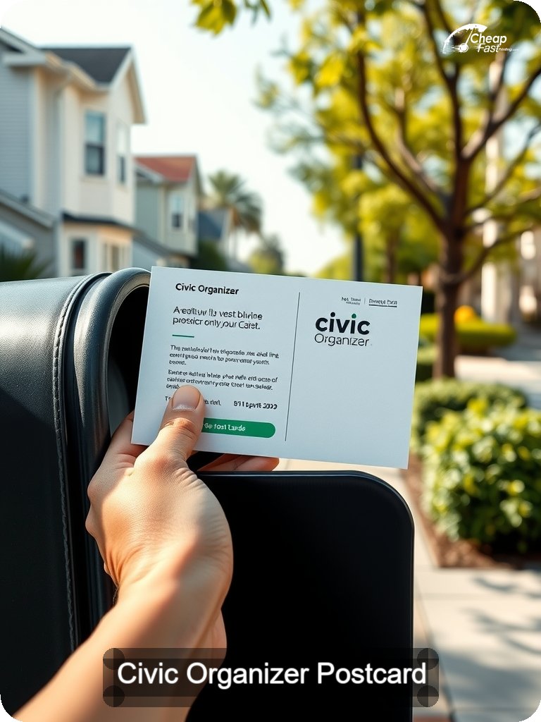 Civic Organizer Postcard Sample 02 · 5" x 7" design sample