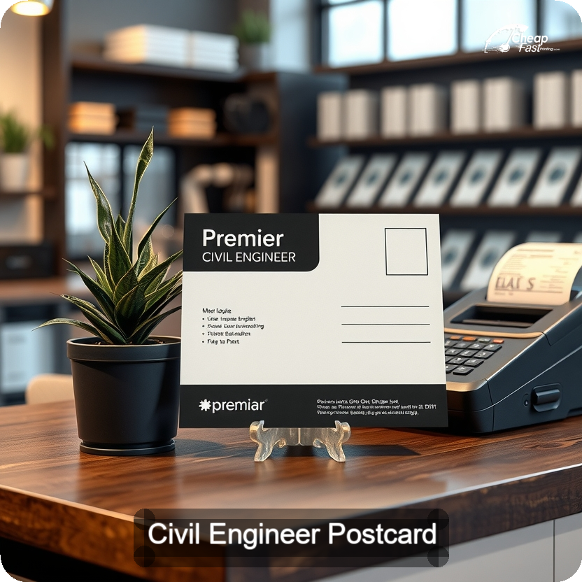 Civil Engineer Postcard Sample 05 · 5" x 5" design sample